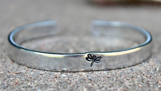 Dragonfly Bangle Cuff Bracelet