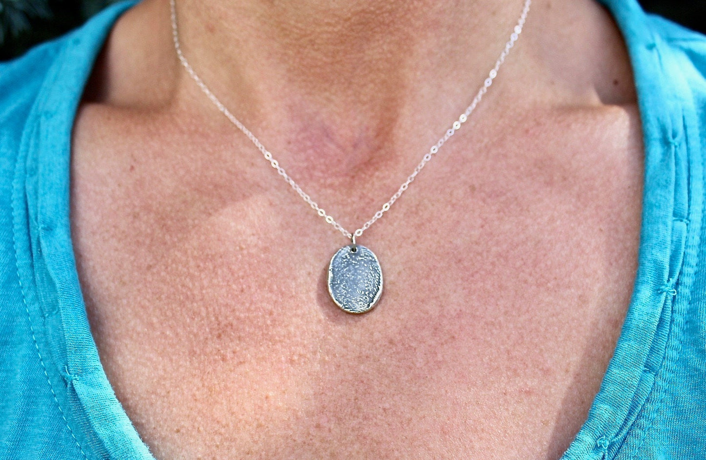 Fingerprint Necklace in Sterling Silver