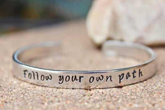 Follow your own path bangle cuff bracelet