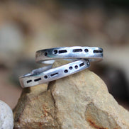 Custom Morse Code Ring, Aluminum and Adjustable