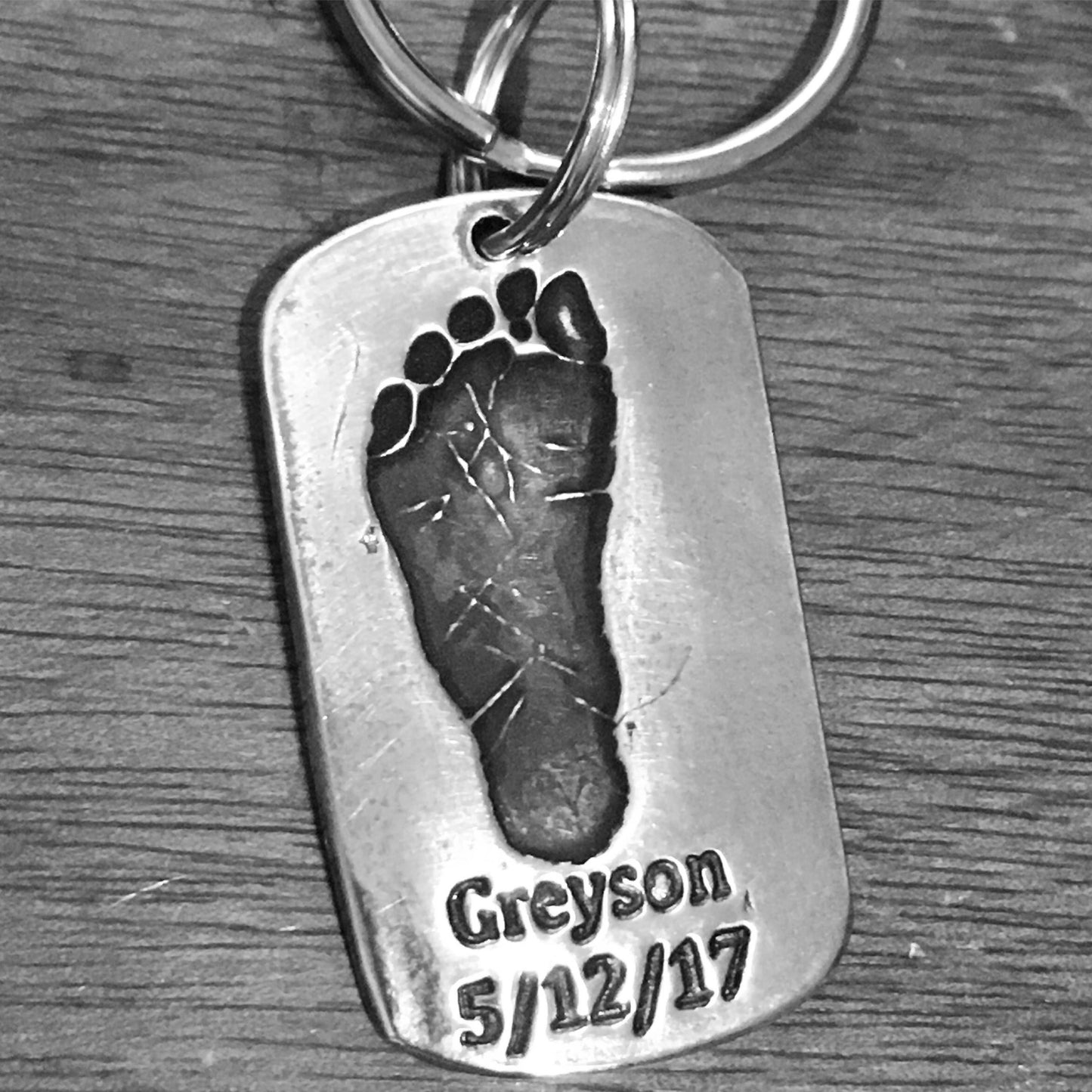 Real Baby Footprint Keychain