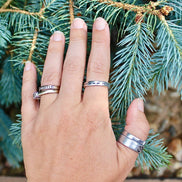Custom Morse Code Ring, Aluminum and Adjustable