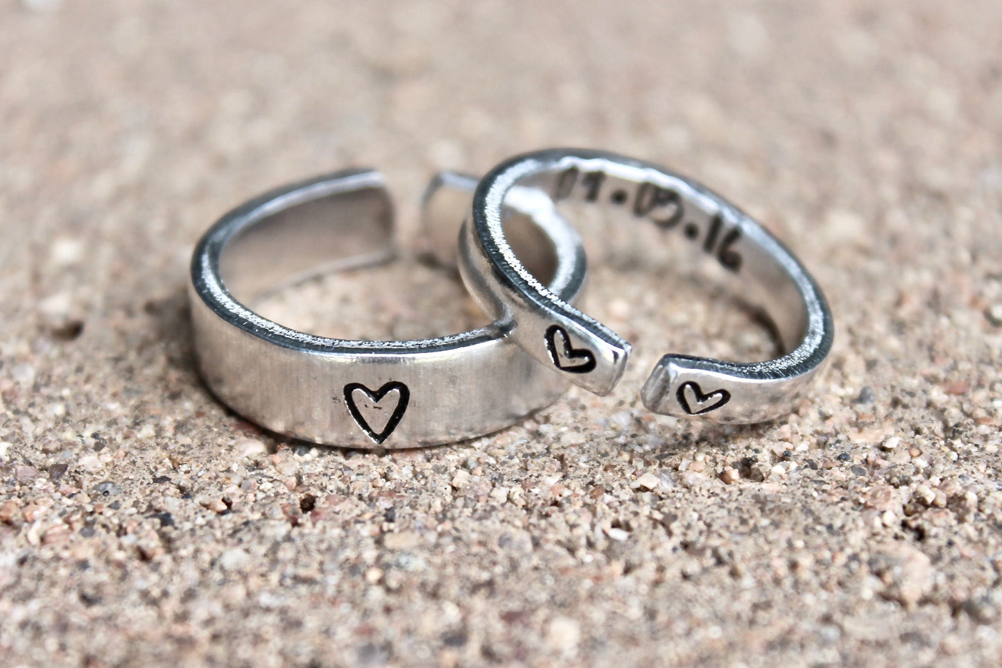 Couple Rings Anniversary Date Ring Set