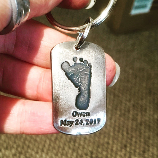 Real Footprint Keychain