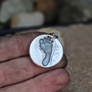 Footprint Charm in Sterling Silver