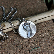 Footprint Charm in Sterling Silver
