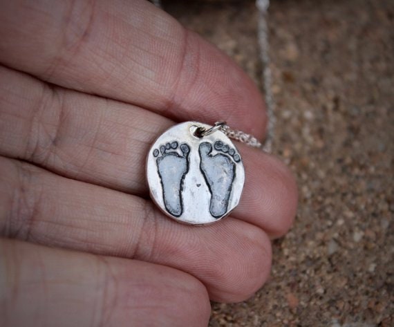 Footprint Charm in Solid Sterling Silver