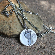 Footprint Charm in Sterling Silver