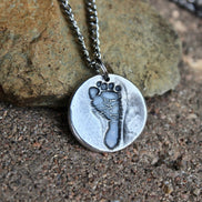 Footprint Charm in Sterling Silver