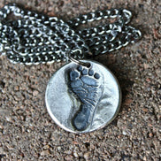 Footprint Charm in Sterling Silver