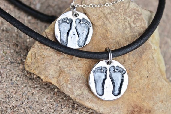 Footprint Charm in Solid Sterling Silver