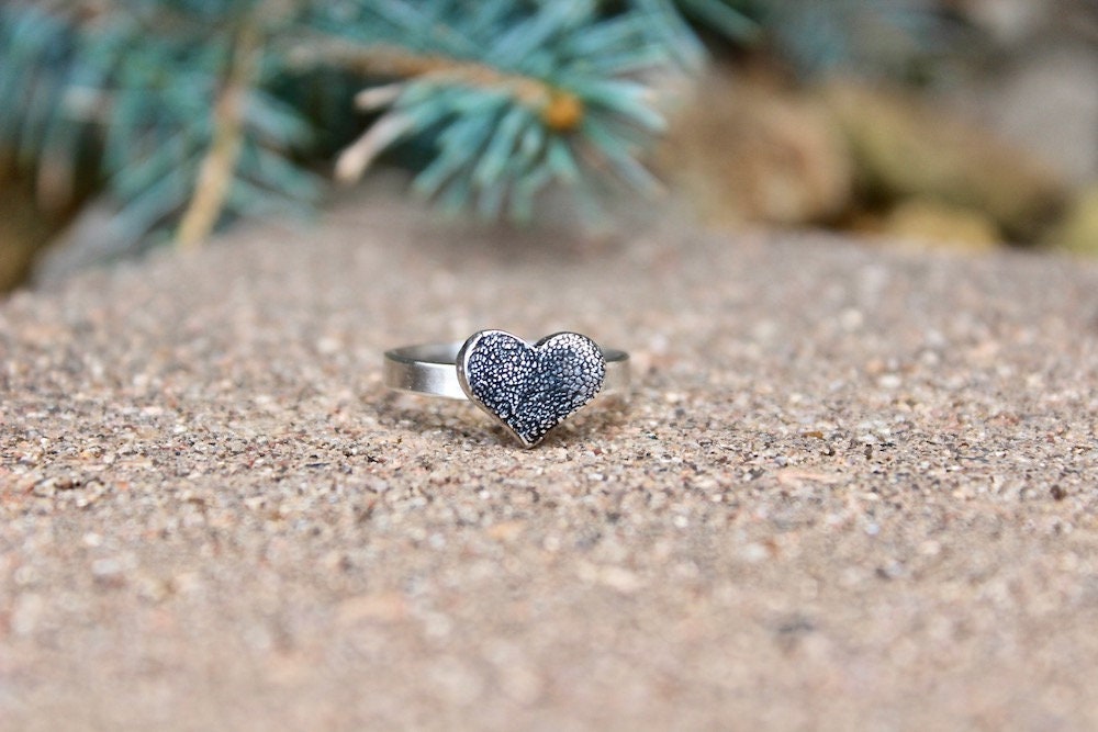 Pawprint Heart Ring in Sterling Silver