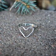 I am Enough Heart Ring In Solid Sterling Silver