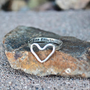 I am Enough Heart Ring In Solid Sterling Silver