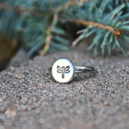 Sterling Silver Dragonfly Symbol Ring