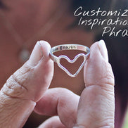 I am Enough Heart Ring In Solid Sterling Silver