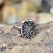 Oval Fingerprint Ring