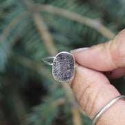 Oval Fingerprint Ring