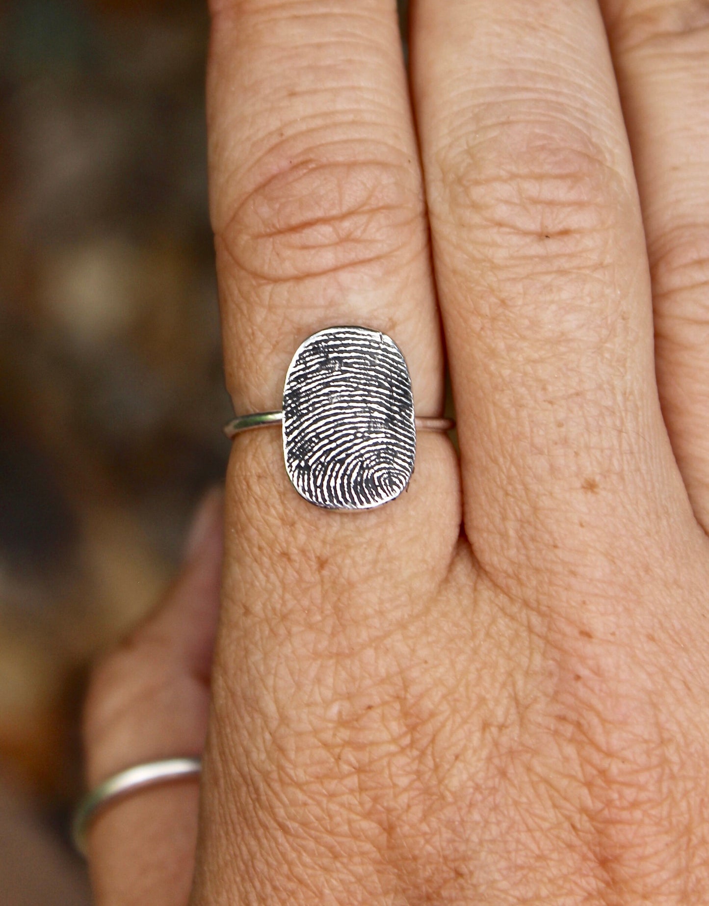 Oval Fingerprint Ring