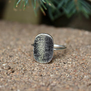 Oval Fingerprint Ring