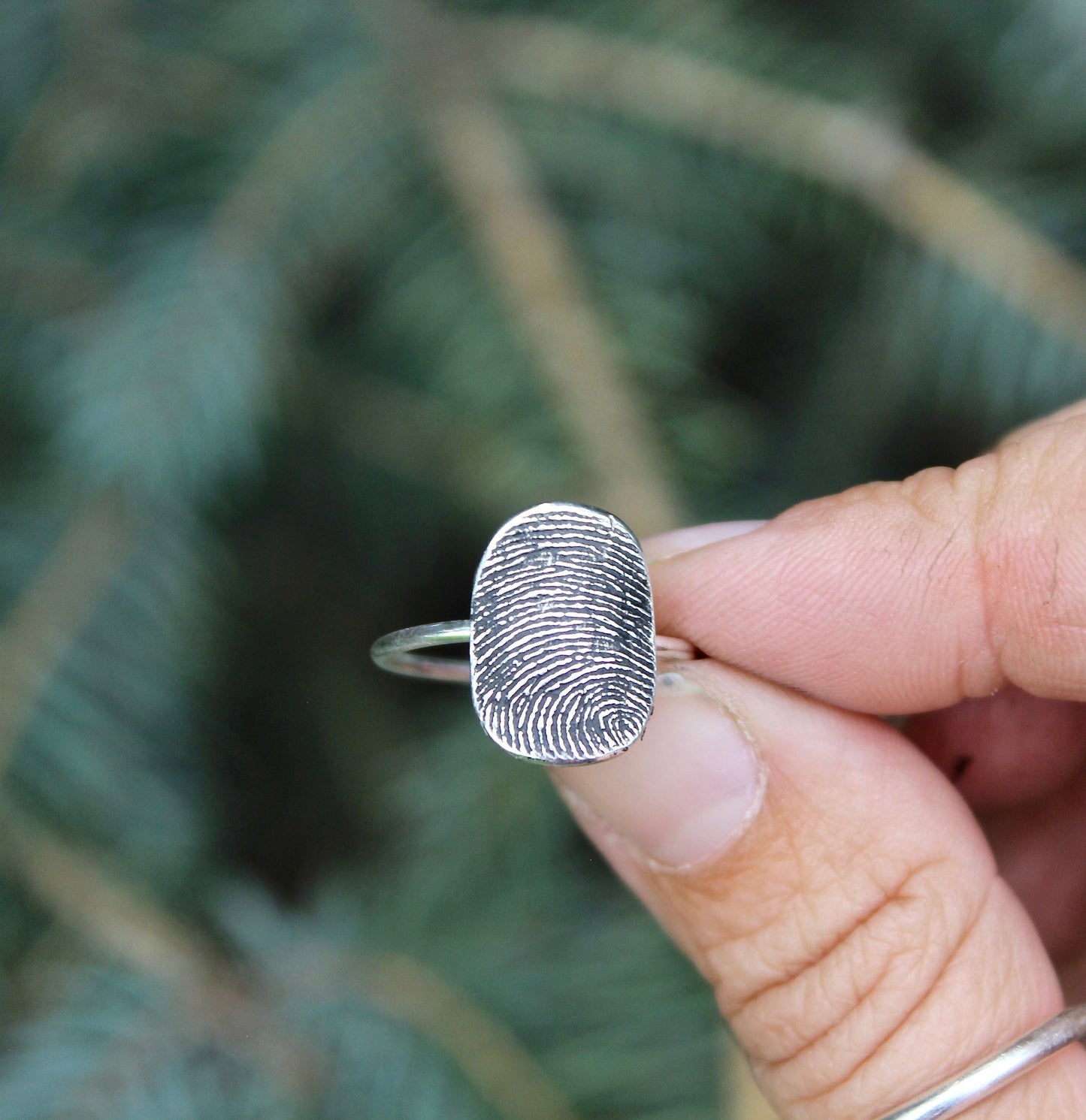 Oval Fingerprint Ring