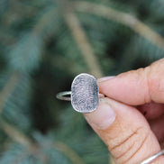 Oval Fingerprint Ring