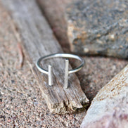 Parallel Bar Ring, Adjustable and Sterling Silver