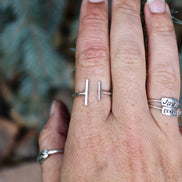 Parallel Bar Ring, Adjustable and Sterling Silver