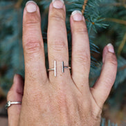 Parallel Bar Ring, Adjustable and Sterling Silver