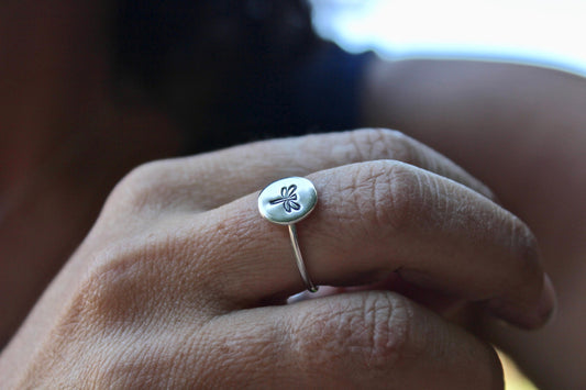 Sterling Silver Dragonfly Symbol Ring