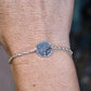 Actual Portion of Dog's Paw Print in Sterling Silver, Adjustable length bracelet