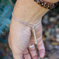 Actual Portion of Dog's Paw Print in Sterling Silver, Adjustable length bracelet