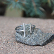 Parallel Bar Ring, Adjustable and Sterling Silver