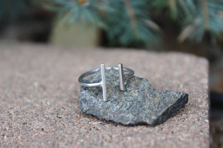 Parallel Bar Ring, Adjustable and Sterling Silver