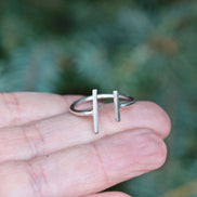 Parallel Bar Ring, Adjustable and Sterling Silver
