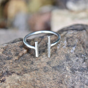 Parallel Bar Ring, Adjustable and Sterling Silver