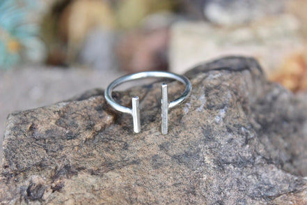 Parallel Bar Ring, Adjustable and Sterling Silver
