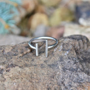 Parallel Bar Ring, Adjustable and Sterling Silver