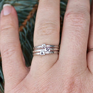 Initial Rings in Sterling Silver, Tiny Initial Rings in Sterling Silver, Stacking Initial Rings, Dainty Monogram Rings, Tiny Letter ring