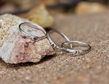 Initial Rings in Sterling Silver, Tiny Initial Rings in Sterling Silver, Stacking Initial Rings, Dainty Monogram Rings, Tiny Letter ring