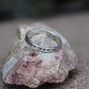 Sisters in Morse Code, Sterling Silver Ring