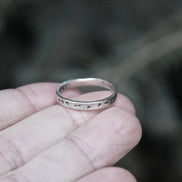 Sisters in Morse Code, Sterling Silver Ring