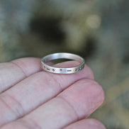 Sisters in Morse Code, Sterling Silver Ring