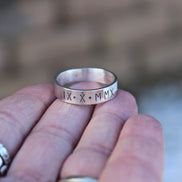 Men's Roman Numeral Date Ring in Sterling Silver