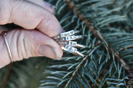 Runner Ring, Rings for Runners, Solid sterling silver stackable Runner's Rings, Running Rings, tiny writing, half marathon ring, 5K jewelry