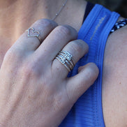 Runner Ring, Rings for Runners, Solid sterling silver stackable Runner's Rings, Running Rings, tiny writing, half marathon ring, 5K jewelry