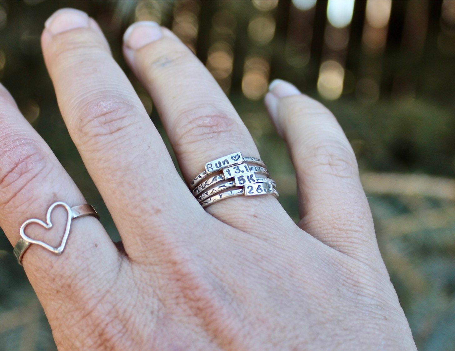 Ring for Runner, Runner Ring, Gift for Runner, Marathon Ring, Sterling Silver Stacking Ring, Silver Runner Ring, 5K Silver Ring, 10K Silver