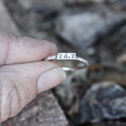 Marathon Ring, Rings for Runners, Solid sterling silver stackable Runner's Rings, Running Rings, Tiny Numbers, marathon jewelry, 26.2 Ring