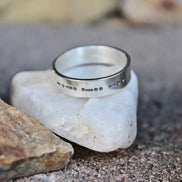 Matching Morse Code Rings for Couples, Sterling Silver