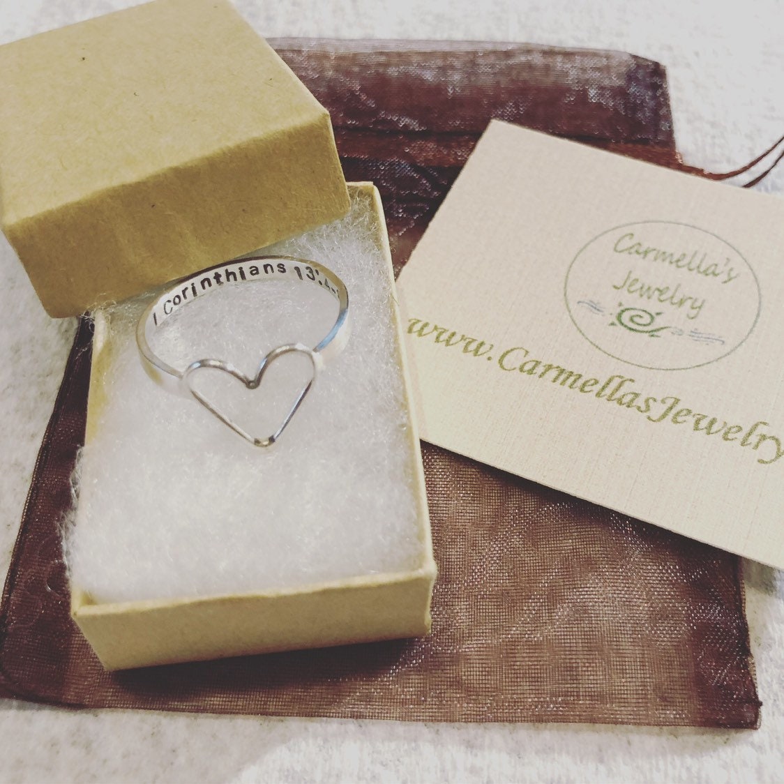 I am Enough Heart Ring In Solid Sterling Silver